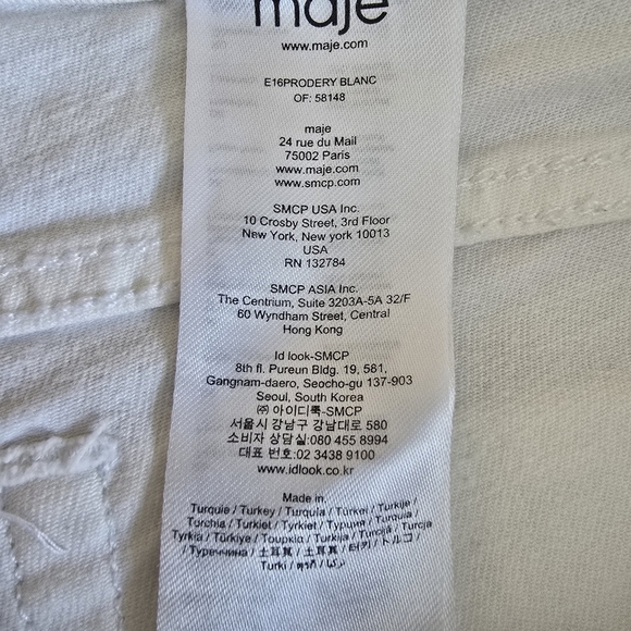 Maje embroidered cropped white jeans size 40 - Picture 12 of 14